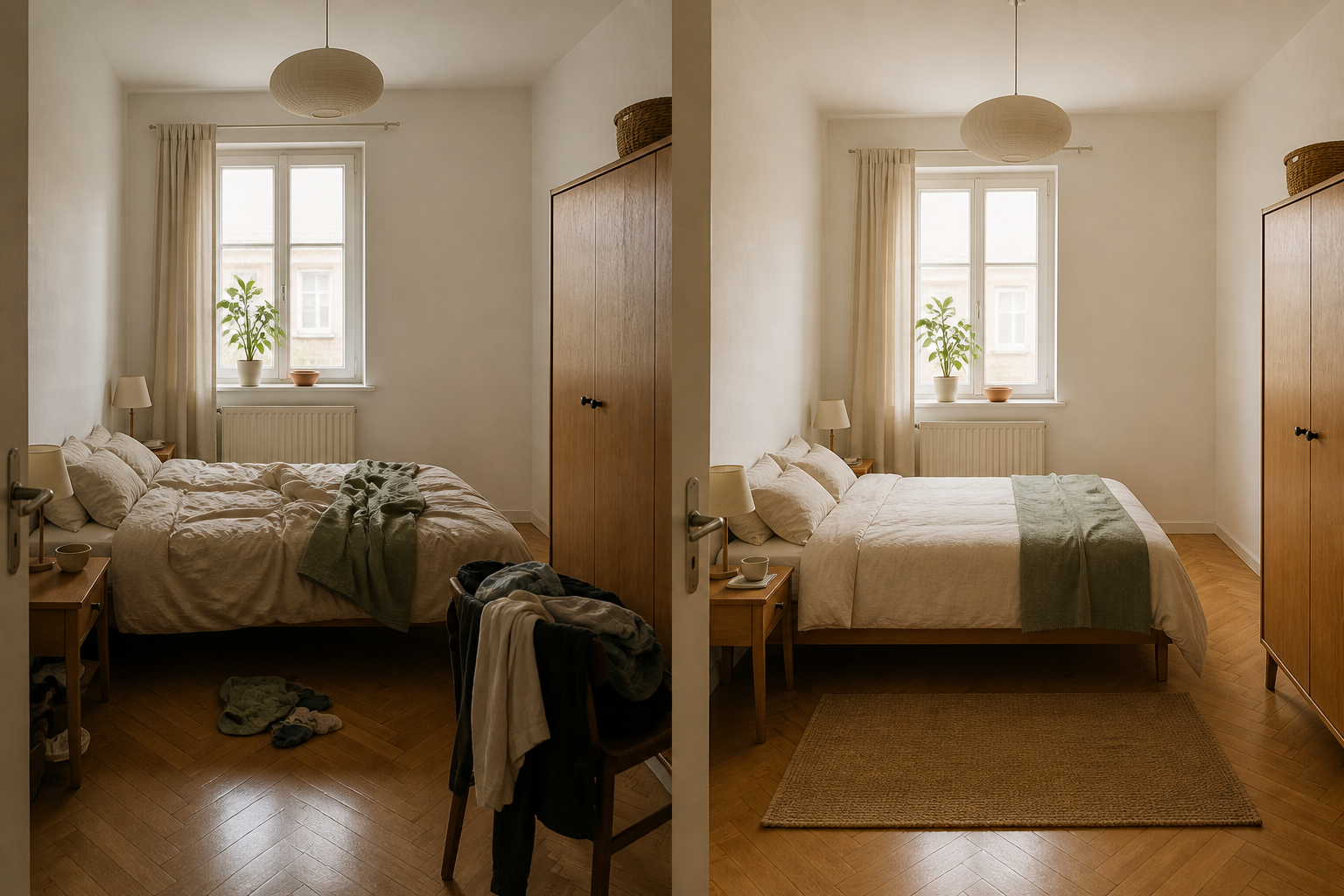 Schlafzimmer vor der Neuordnung